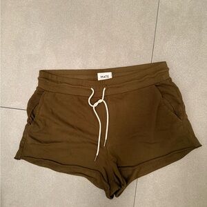 Olive Green MATE the Label Terry Shorts